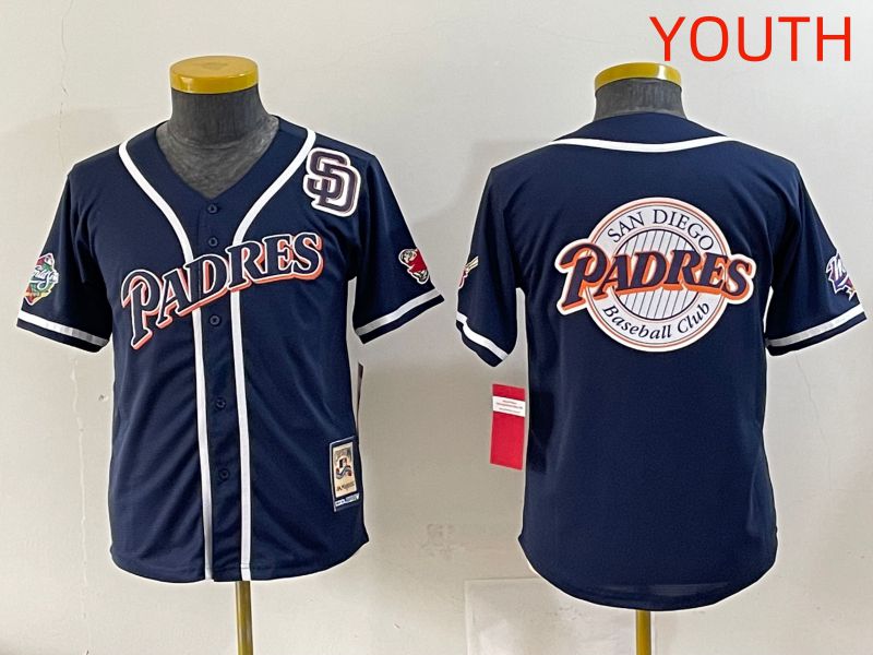 Youth 2025 San Diego Padres Blank Blue Throwback Game Nike MLB Jersey style 21